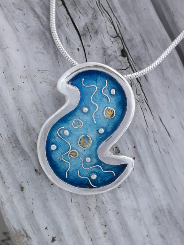 Abstract Seascape Wave Pendant