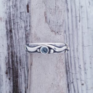 Delicate Wave Ring with Topaz