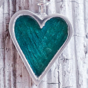 Enamelled Heart Pendant in Green