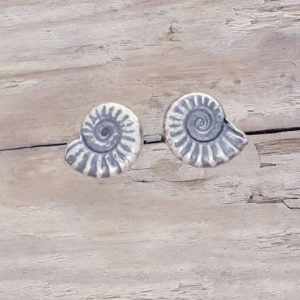 Silver Ammonite Studs