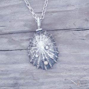 Sterling Silver Limpet Pendant with Tiny Nine Carat Detail