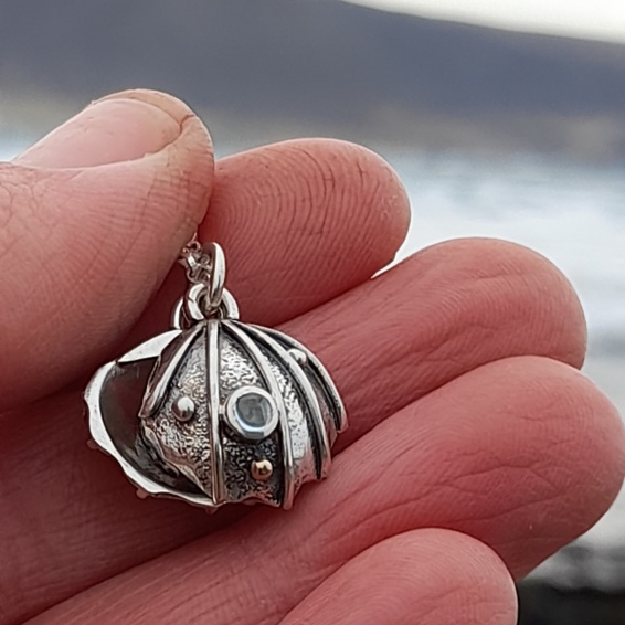 double cockle shell pendant